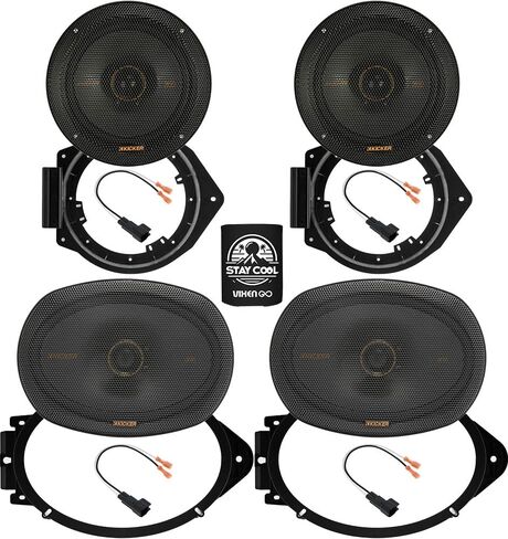 Kicker Speakers 6X9 & 6.5 inch for Chevrolet Silverado 1500/1500LD(Crew Cab) 2014-2024 Upgrade Kit-2 Pairs of KS Series with Adapters and Harness, Car Audio Front & Rear Door Speaker KSC6904 & KSC6504 in Saudi Arabia