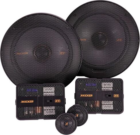 نظام سماعات مكون من KICKER 51KSS6504، تصميم ثنائي الاتجاه، مكبرا صوت مقاس 6.5 بوصة، مكبرا صوت مقاس 1 بوصة، اثنان - مكبرات صوت خارجية 12 ديسيبل، 125 وات RMS، ذروة 250 وات (متجدد) in Kuwait