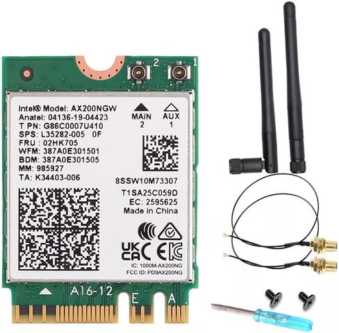 Intel WiFi 6 AX200 M.2 Adapter Card, Dual Band 802.11ax, Up to 2.4 Gbps, Bluetooth 5.2, Windows 10/11 Compatible in Saudi Arabia