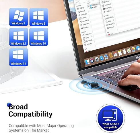 محول USB WiFi 6 لأجهزة الكمبيوتر المكتبية والكمبيوتر المحمول، نطاق مزدوج 900 ميجا بت في الثانية 2.4/5 جيجا هرتز، توصيل وتشغيل بحجم نانو، Windows 11/10 بدون برنامج تشغيل، إعادة توصيل 7 أجهزة في وقت واحد in Saudi Arabia