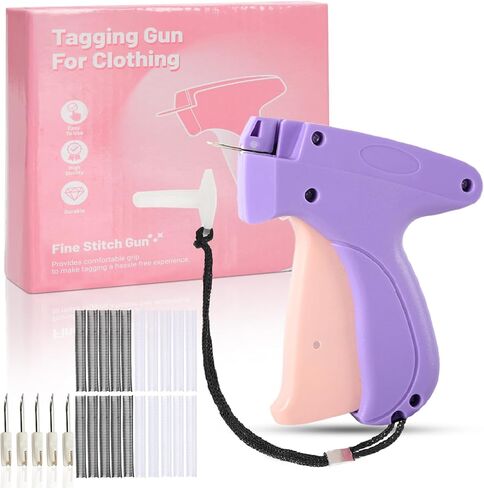 Mini Stitch Hemming Gun for Clothes Fixer Fixer Handheld Micro Stitch Shiting Gun Dress Tool Tool for Frason Repairs - 6 Needle ، 1000 Black & 1000 Stables Shiping Kit in Kuwait