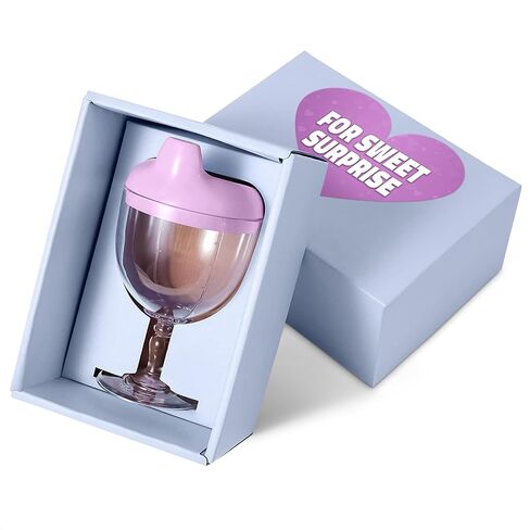 VIKROM Baby Wine Sippy Cup for Toddlers – Spill-Proof Goblet 5 oz with Lid, Fun Stemware Design, Easy-Grip Pretend Baby Wine Glass Sippy Cup for Toddler Parties, Playtime, Everyday Drinks and Gifts in Kuwait