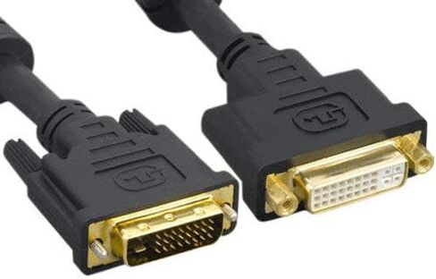 Kentek 6 feet FT DVI Digital 24+1 pin Dual Link DVI-D Male to Female Gold Plated 28 AWG with EMI Ferrite Filters Extension Cable Cord Black Monitor HDTV PC MAC TV LCD in Saudi Arabia