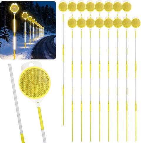6 Pcs Driveway Markers Reflectors for Entrance 48 Inch Snow Plow Double Sided Reflective Driveway Markers Snow Stakes with Easy Visibility at Night and All Weather in Saudi Arabia