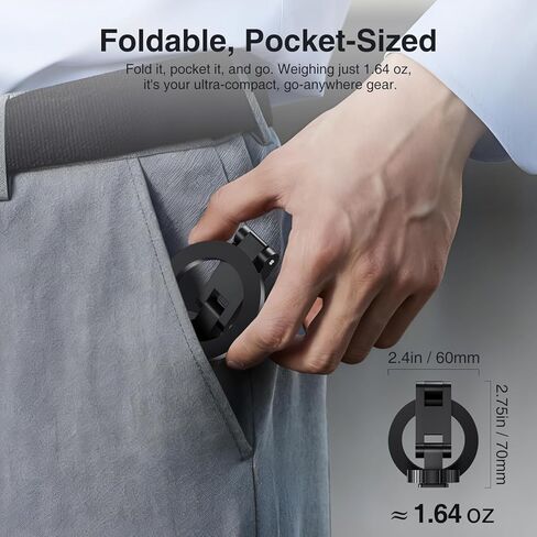 elitehood Magsafe Tripod Mount Adapter with 1/4" Screw & Hot Shoe, Lightweight Compact Cell Phone Tripod Mount for Camera, iPhone Camera Holder with Dual Hinges for iPhone 17 16 15 14 13 Series in Saudi Arabia
