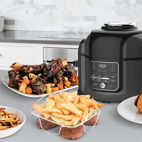 8 inch Square Air Fryer Rack, Stainless Steel Dehydrator Rack, Square Air Fryer Accessories, Air Fryer Rack, Stainless Steel Food Dehydrator Rack Toast Rack Grill Air Fryer Accessories in Saudi Arabia