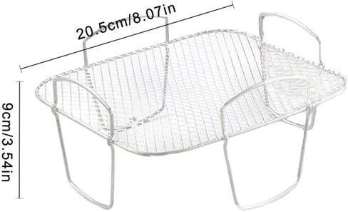 8 inch Square Air Fryer Rack, Stainless Steel Dehydrator Rack, Square Air Fryer Accessories, Air Fryer Rack, Stainless Steel Food Dehydrator Rack Toast Rack Grill Air Fryer Accessories in Saudi Arabia