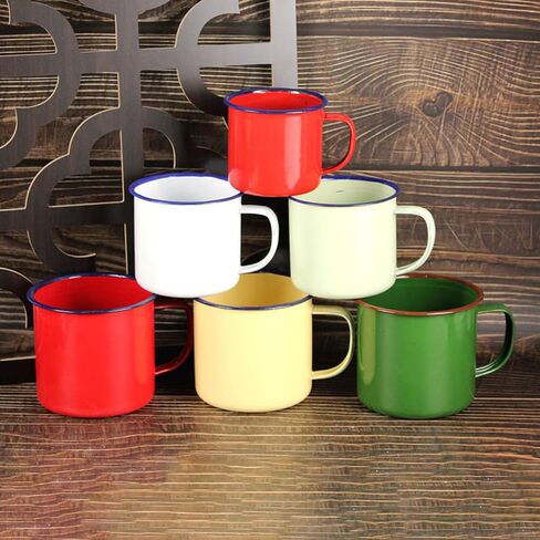 Enamel Mug, Enamel Coffee Tea Mug, Enamel Drinking Mugs Cups for Home/Office/Travel/Camping, Resusable & Portable Enamel Camping Mugs Enamel Coffee Mug for Indoor and Outdoor Activities in Saudi Arabia