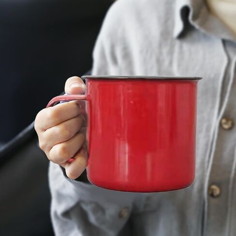 Enamel Mug, Enamel Coffee Tea Mug, Enamel Drinking Mugs Cups for Home/Office/Travel/Camping, Resusable & Portable Enamel Camping Mugs Enamel Coffee Mug for Indoor and Outdoor Activities in Saudi Arabia