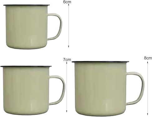 Enamel Mug, Enamel Coffee Tea Mug, Enamel Drinking Mugs Cups for Home/Office/Travel/Camping, Resusable & Portable Enamel Camping Mugs Enamel Coffee Mug for Indoor and Outdoor Activities in Saudi Arabia