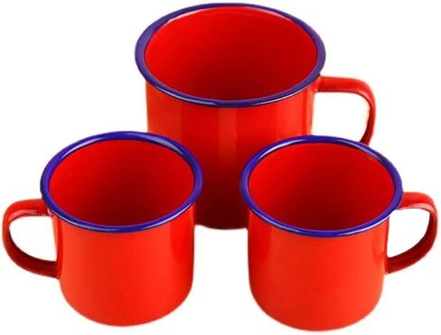 Enamel Mug, Enamel Coffee Tea Mug, Enamel Drinking Mugs Cups for Home/Office/Travel/Camping, Resusable & Portable Enamel Camping Mugs Enamel Coffee Mug for Indoor and Outdoor Activities in Saudi Arabia