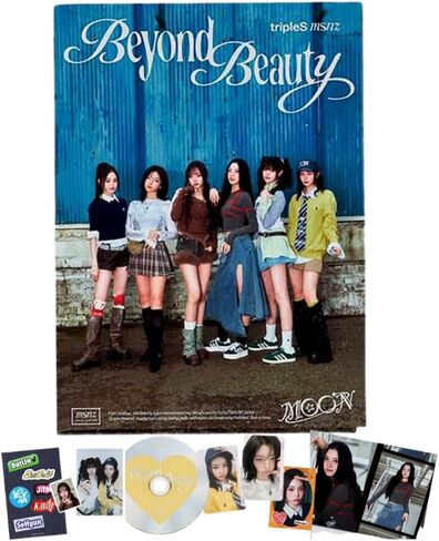 ألبوم TripleS msnz Beyond Beauty المصغر الأول [إصدار القمر] كتاب صور + قرص مضغوط + كائن فئة مزدوجة + صورة هوية + بطاقة مرئية in Kuwait