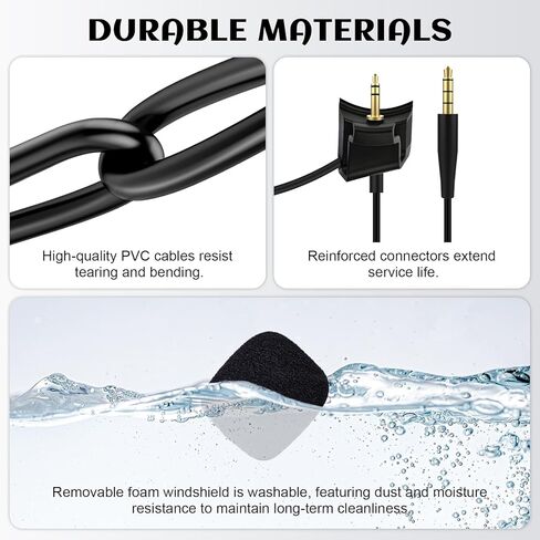 ميكروفون Zosvoses QC45 متوافق مع سماعات الرأس Bose QuietComfort 45 (QC45) بلوتوث اللاسلكية المانعة للضوضاء لأجهزة الكمبيوتر والكمبيوتر المحمول وPS4 وPS5 وXbox One/X/S in Saudi Arabia
