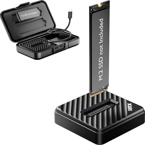 قارئ M.2 NVMe SATA SSD مع صندوق تخزين، محول M2 إلى USB A إلى C بسرعة 10 جيجابت في الثانية لمحركات PCIE NGFF الخارجية، محطة إرساء خالية من الأدوات تدعم 22110 2280 2260 2242 2230 استعادة نقل البيانات in Kuwait