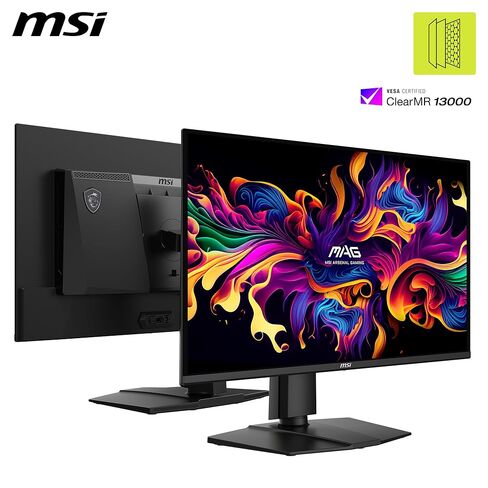 شاشة ألعاب msi MAG 274QP QD-OLED X24 مقاس 27 بوصة 2560 × 1440 (QHD)، 240 هرتز، مزامنة تكيفية، HDMI، منفذ DisplayPort، قابل للتركيب على VESA، إمالة، ارتفاع قابل للتعديل، مكبر صوت، 0.03 مللي ثانية، أسود in Kuwait