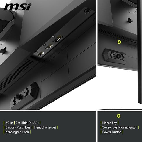 شاشة ألعاب msi MAG 274QP QD-OLED X24 مقاس 27 بوصة 2560 × 1440 (QHD)، 240 هرتز، مزامنة تكيفية، HDMI، منفذ DisplayPort، قابل للتركيب على VESA، إمالة، ارتفاع قابل للتعديل، مكبر صوت، 0.03 مللي ثانية، أسود in Kuwait
