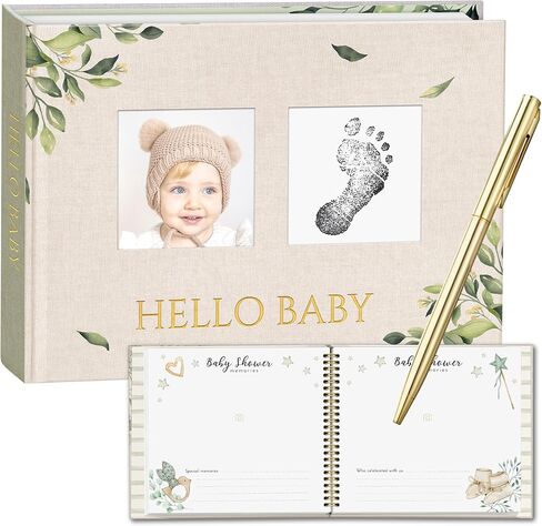 Keepsake Baby Memory Book, Milestone Book for Baby with Golden Pen and mat paper hardcover box. Gender Neutral Keepsake Memory Book for Baby Boy or Girl, Baby Book with 120 Inner Pages. in Saudi Arabia