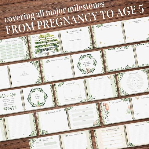 Keepsake Baby Memory Book, Milestone Book for Baby with Golden Pen and mat paper hardcover box. Gender Neutral Keepsake Memory Book for Baby Boy or Girl, Baby Book with 120 Inner Pages. in Saudi Arabia