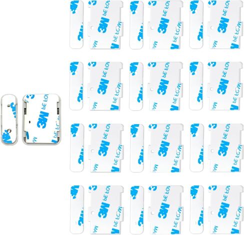 قطعة بديلة لاصقة SimpliSafe - 24 قطعة من الأشرطة المقطوعة مسبقًا لأجهزة استشعار الدخول والمغناطيس، بدون إزالة بقايا، تثبيت قوي للجدار/الباب، 12 وسادة استشعار + 12 وسادة مغناطيسية in Kuwait