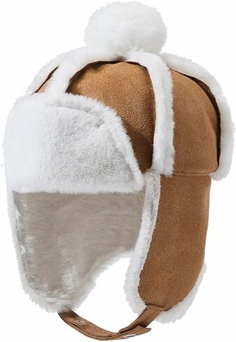Toddlers Baby Girls and Boys Beanie Cap Crochet Earflap Pilot Hats Winter Warm Knit Caps in Saudi Arabia