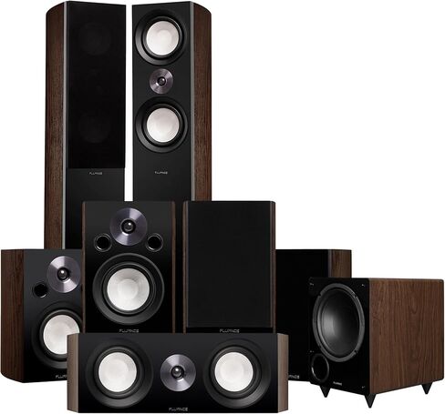 Fluance Reference Surround Sound Home Theater 7.1 Channel Speaker System Including 3-Way Floorstanding Towers, Center Channel, Surrounds, Rear Surrounds and DB10 Subwoofer - Natural Walnut (X871WR) in Saudi Arabia
