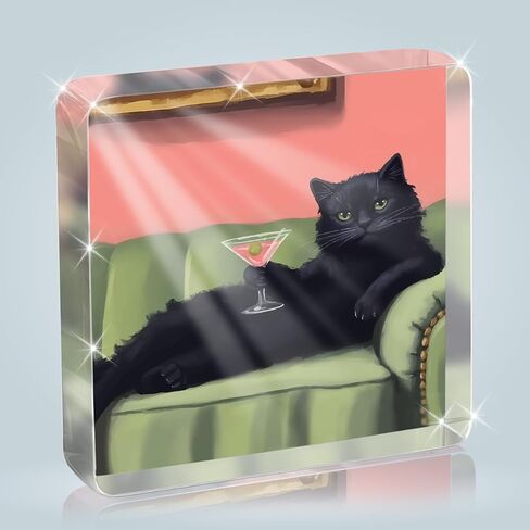 HKDGVRTB Black Cat Wall Art Acrylic Office Decoration, Funny Quirky Cat and Shark Pictures Acrylic Office Decor, Abstract Black Cat Shark Posters Wall Decor for Room Bedroom Living Room Bathroom in Saudi Arabia