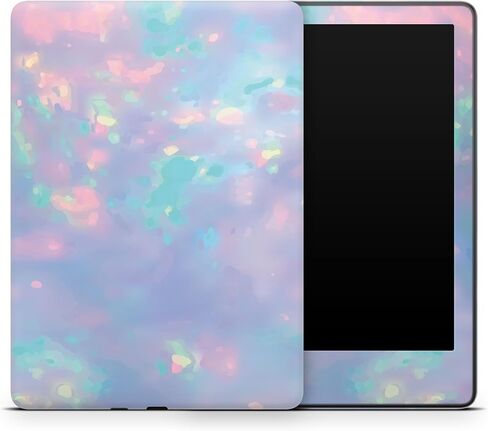 ZOOMHITSKINS Kindle Skin Compatible with Kindle Colorsoft (2024), Gemstone Pink Blue Grey Silver Rainbow, Easy Bubble-Free 3M Vinyl Skin Decal Accessories, Made in The USA in Saudi Arabia