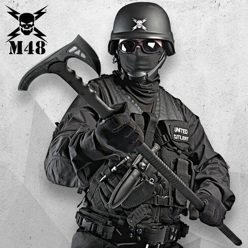 M48 Kommando Survival Axe Hiking Staff | Cast Stainless Steel Blade | Fiberglass Handle | Rubberized Blade Cover | Hiking and Camping | 37" Overall in Saudi Arabia