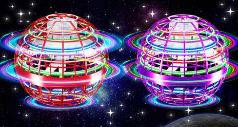 Flying Orb Ball Toy,Flying Ball Drone Hand Controlled,Galactic Fidget Spinner Ball Toys with LED Light,Birthday Christmas Party Gifts for Boys Girls Adults(Red) in Saudi Arabia