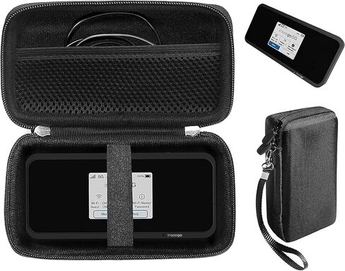 حافظة SIMBROS الأصلية لجهاز Inseego MiFi M2100، M2000 Hotspot، Verizon Wireless Jetpack 8800L 4G LTE، جيب ملحقات شبكي، حزام معصم قابل للفصل أسود in Kuwait