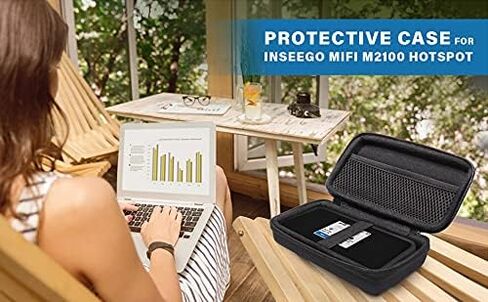 حافظة SIMBROS الأصلية لجهاز Inseego MiFi M2100، M2000 Hotspot، Verizon Wireless Jetpack 8800L 4G LTE، جيب ملحقات شبكي، حزام معصم قابل للفصل أسود in Kuwait