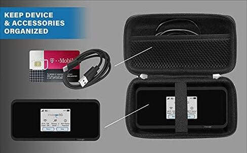 حافظة SIMBROS الأصلية لجهاز Inseego MiFi M2100، M2000 Hotspot، Verizon Wireless Jetpack 8800L 4G LTE، جيب ملحقات شبكي، حزام معصم قابل للفصل أسود in Kuwait