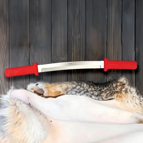 Wiebe Elite Double-Edged Fleshing Blade Knife Tool | Professional Dual Blade for Taxidermy, Trapping, and Coon/Beaver Hide Preparation in Kuwait
