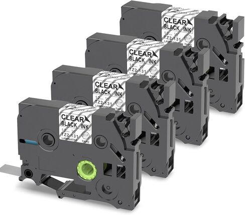 TZe-131 12mm 0.47 Laminated Clear Replacement for Brother P-Touch Label Tape TZe-131 Compatible with Brother Label Maker Tape Black on Clear Work for Ptouch PT-H110 PT-D210 Refills, 4-Pack in Saudi Arabia