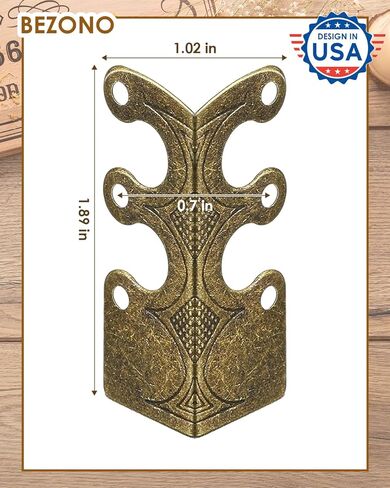 14 Pcs Solid Brass Corner Protectors for Baseboard and Furniture, Vintage Style Decorative Edge Guards with Screws for Skirting Board, Table, Bookshelves & Wall Protection (Bronze) in Saudi Arabia