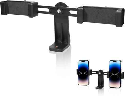 Universal Tripod Cell Phone Holder, Adjustable Phone Mount for Tripod, Dual Cell Phone Tripod Mount Adapter, 360 Rotatable, Fits All Smartphone (2-Position) in Kuwait