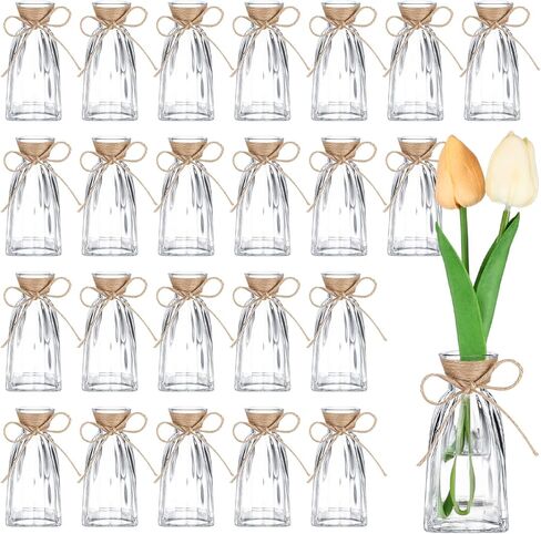 12 Pcs Plastic Small Cylinder Vases for Centerpieces Wedding Decoration, Clear Ribbed Bud Flower Vases Bulk for Wedding Bridal Shower Birthday Party Living Room Table Decor (5.5 Inch) in Saudi Arabia