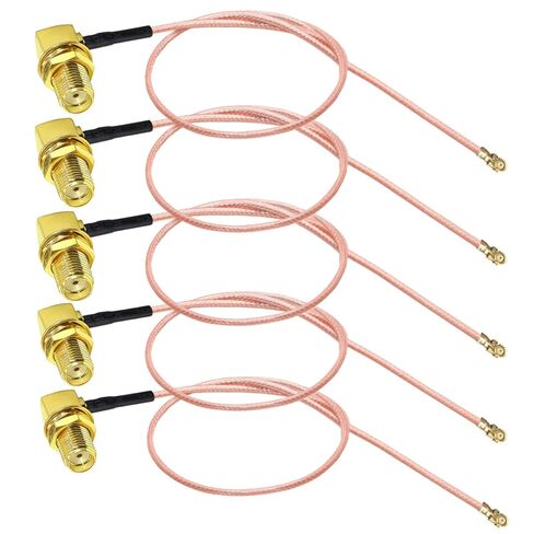 TUOLNK IPX MHF1 SMA أنثى الزاوية اليمنى إلى U.FL UFL RF كابل ضفيرة محوري RG178 لجهاز توجيه WiFi هوائي صغير PCI SMA حاجز الكوع موسع منخفض الخسارة 12 بوصة (30 سم) 5 قطع in Kuwait