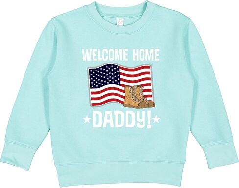 inktastic Military Dad Welcome Home USA Flag Toddler Sweatshirt in Saudi Arabia