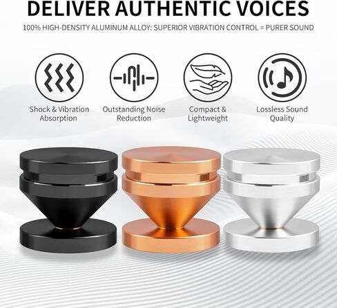 Isolation Feet for Turntable and Subwoofer, Aluminum Copper Alloy Anti-Vibration Spikes with Diffraction Groove, 4-Pack(Gold) in Saudi Arabia