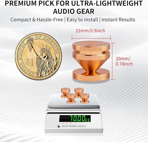 Isolation Feet for Turntable and Subwoofer, Aluminum Copper Alloy Anti-Vibration Spikes with Diffraction Groove, 4-Pack(Gold) in Saudi Arabia