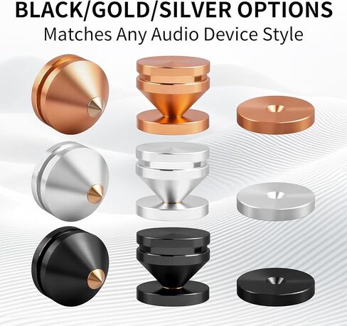Isolation Feet for Turntable and Subwoofer, Aluminum Copper Alloy Anti-Vibration Spikes with Diffraction Groove, 4-Pack(Gold) in Saudi Arabia