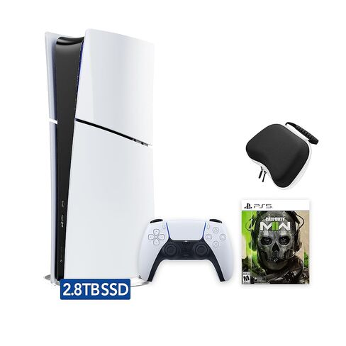 PlayStation 5 Slim Upgraded 2.8TB Digital Edition Call of Duty Modern Warfare II Bundle and Mytrix Controller Case - White, Slim PS5 2.8TB PCIe SSD Gaming Console in Saudi Arabia