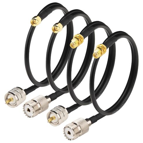 Boobrie ترقية 4-نوع SMA إلى UHF كابل 1.64ft عدة LMR200 يعادل SMA إلى PL259 SO239 كابل 0-6 جيجا هرتز خسارة منخفضة لأجهزة الراديو ثنائية الاتجاه، هوائيات CB (SMA ذكر / أنثى إلى UHF ذكر / أنثى) in Saudi Arabia