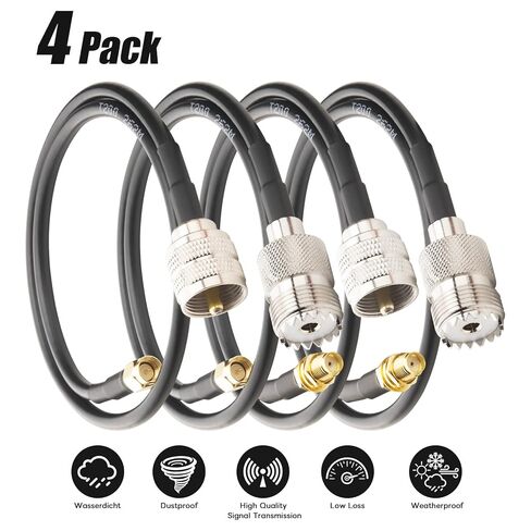Boobrie ترقية 4-نوع SMA إلى UHF كابل 1.64ft عدة LMR200 يعادل SMA إلى PL259 SO239 كابل 0-6 جيجا هرتز خسارة منخفضة لأجهزة الراديو ثنائية الاتجاه، هوائيات CB (SMA ذكر / أنثى إلى UHF ذكر / أنثى) in Saudi Arabia