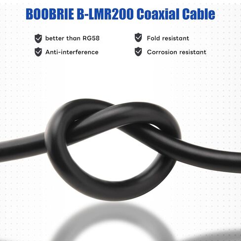 Boobrie ترقية 4-نوع SMA إلى UHF كابل 1.64ft عدة LMR200 يعادل SMA إلى PL259 SO239 كابل 0-6 جيجا هرتز خسارة منخفضة لأجهزة الراديو ثنائية الاتجاه، هوائيات CB (SMA ذكر / أنثى إلى UHF ذكر / أنثى) in Saudi Arabia