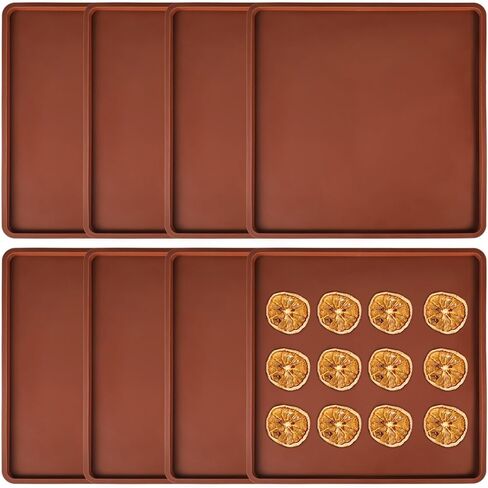 8 قطع من بطانات تجفيف السيليكون، صفائح سيليكون مقاس 35.56 × 35.56 سم لعمل المجفف مع إكسكاليبور، ورقة جلدية فواكه غير لاصقة مع حدود لإنتاج سائل اللحوم in Kuwait