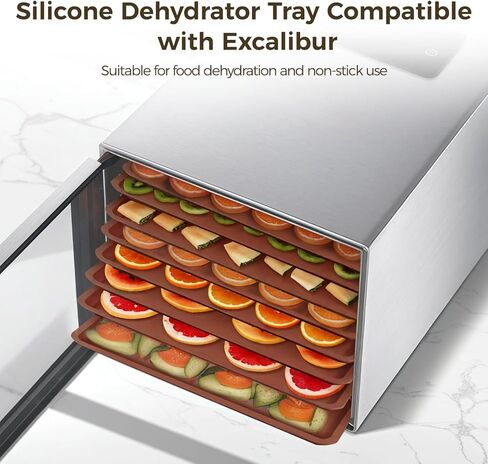8 قطع من بطانات تجفيف السيليكون، صفائح سيليكون مقاس 35.56 × 35.56 سم لعمل المجفف مع إكسكاليبور، ورقة جلدية فواكه غير لاصقة مع حدود لإنتاج سائل اللحوم in Kuwait