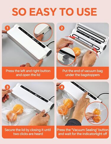 ماكينة غلق مكنسة كهربائية 75 كيلو باسكال للطعام، ماكينة غلق مكنسة كهربائية لحفظ الطعام، خفيفة الوزن، 20 كيس غلق مفرغ، مؤقت العد التنازلي الرقمي، تخزين طعام اللحوم، أدوات المطبخ المنزلية، الأجهزة in Kuwait