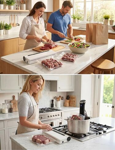 ماكينة غلق مكنسة كهربائية 75 كيلو باسكال للطعام، ماكينة غلق مكنسة كهربائية لحفظ الطعام، خفيفة الوزن، 20 كيس غلق مفرغ، مؤقت العد التنازلي الرقمي، تخزين طعام اللحوم، أدوات المطبخ المنزلية، الأجهزة in Kuwait